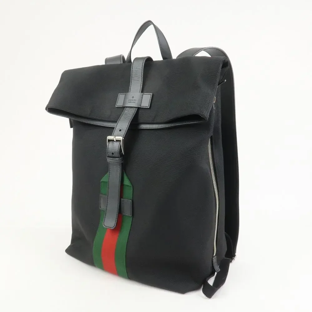 Gucci Sherry Canvas Backpack Black